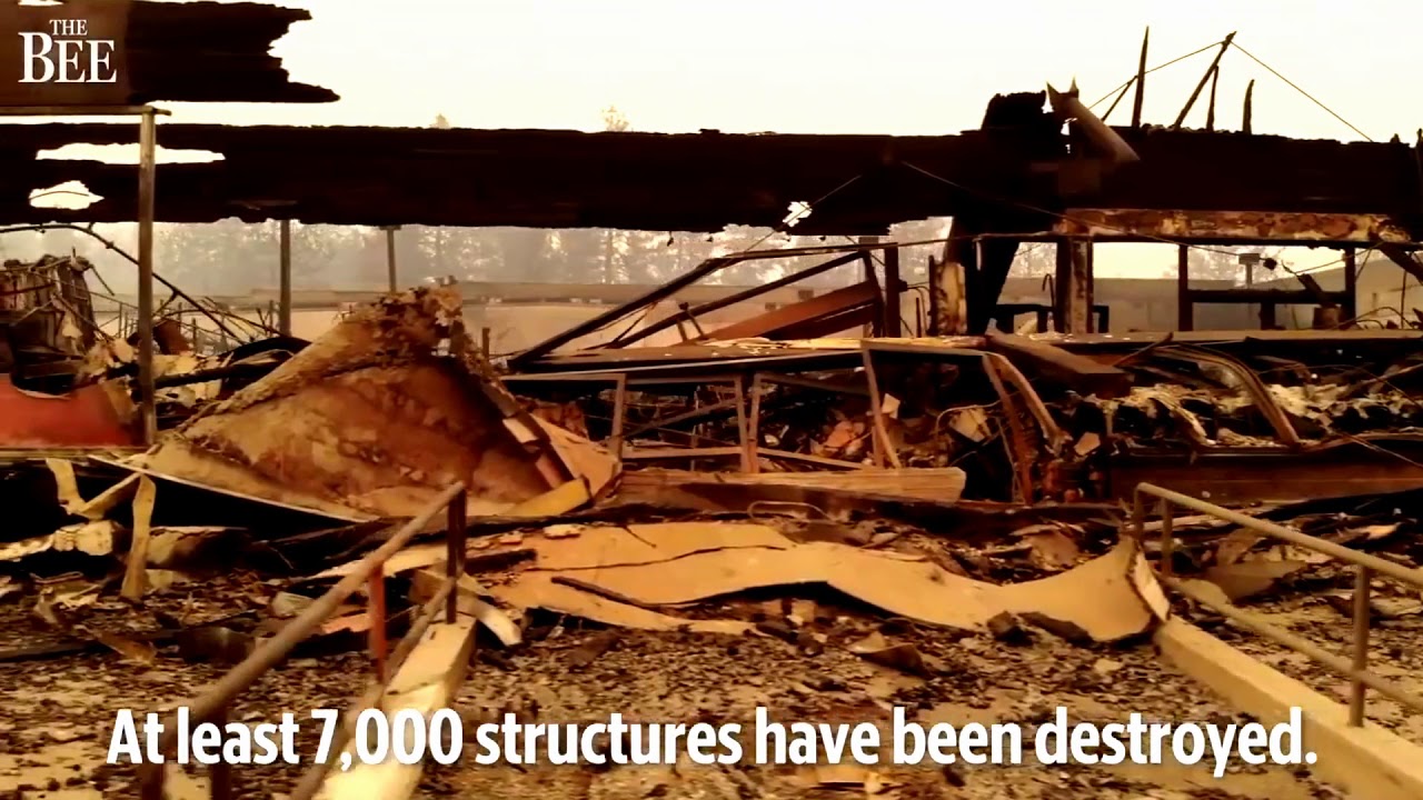California Camp Fire Drone Footage Aerial View Damage Compilation