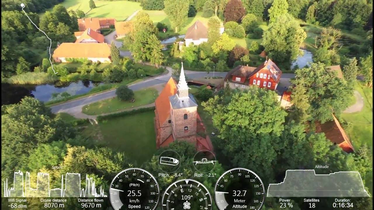 Abendlicher 10 km Flug mit der Parrot Bebop 2